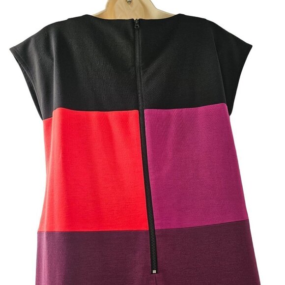 Narciso Rodriguez Shift Dress Color Block Knit Cap Sleeve Hand Pockets Womens S - Picture 9 of 11